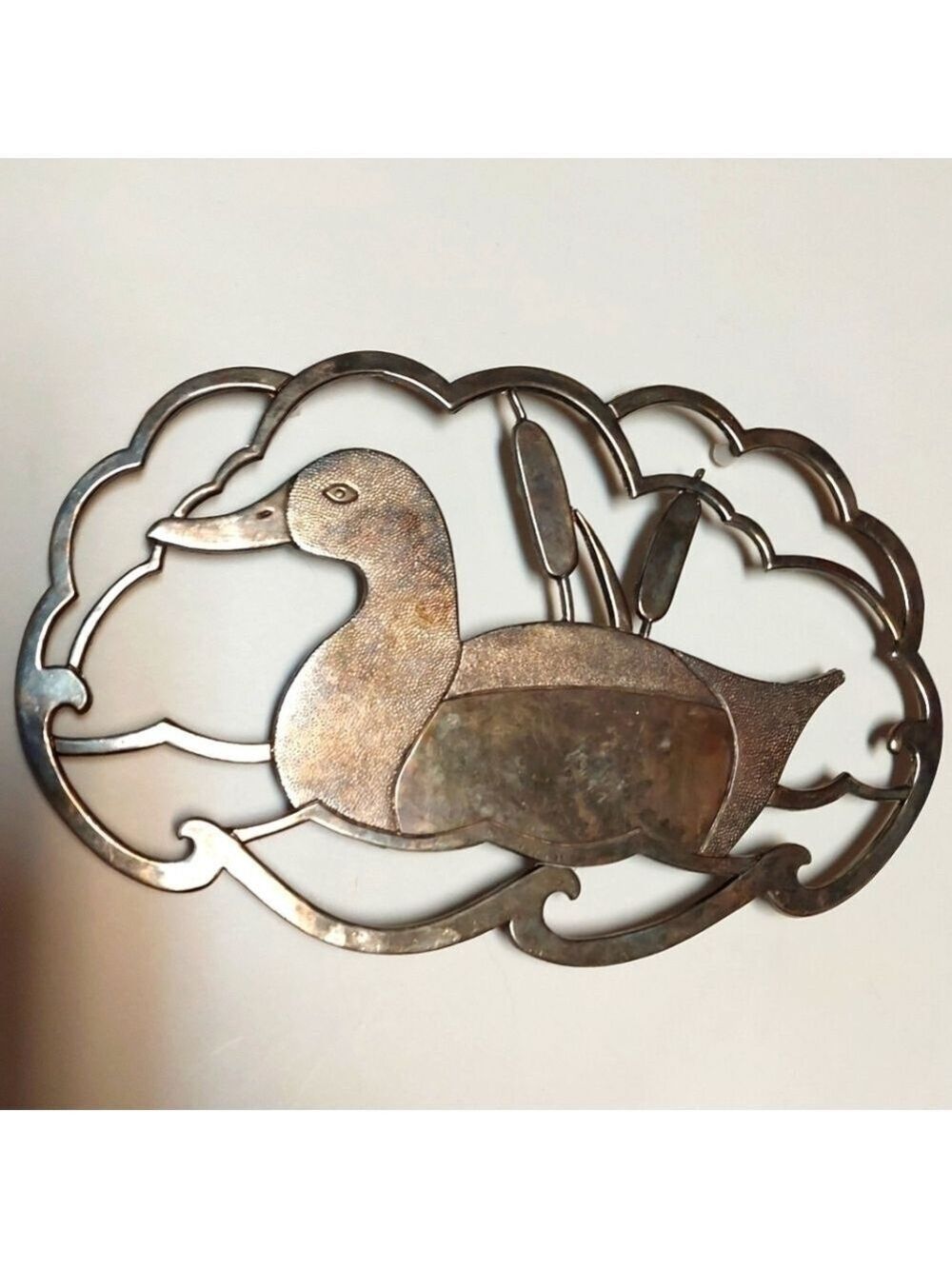 Vintage* 50s Elegance Silver-plated Duck Trivet